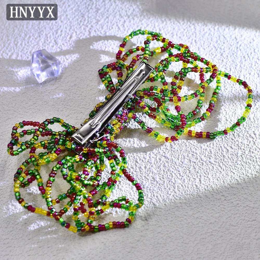 HNYYX Colorful Crystal Fashion Ladies Hairpin Luxury Party Beaded Jeweled Hair Accessories For Brides Wedding Hair Clips A177