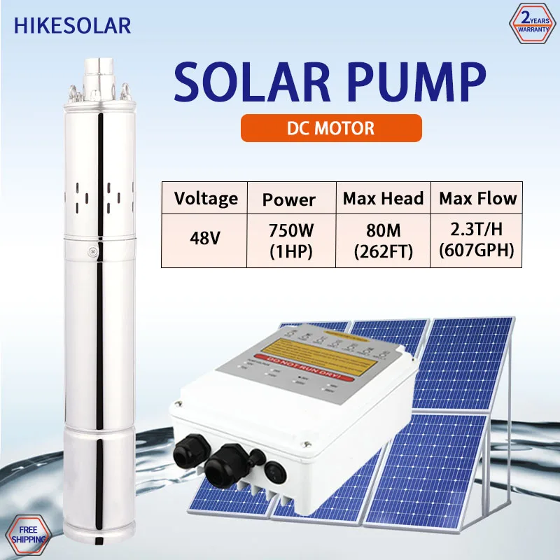 Solar water pump 2 years warranty Submersible Pump SS304 Brushless Motor 3“ DC solar water pump for garden and farm Agriculture