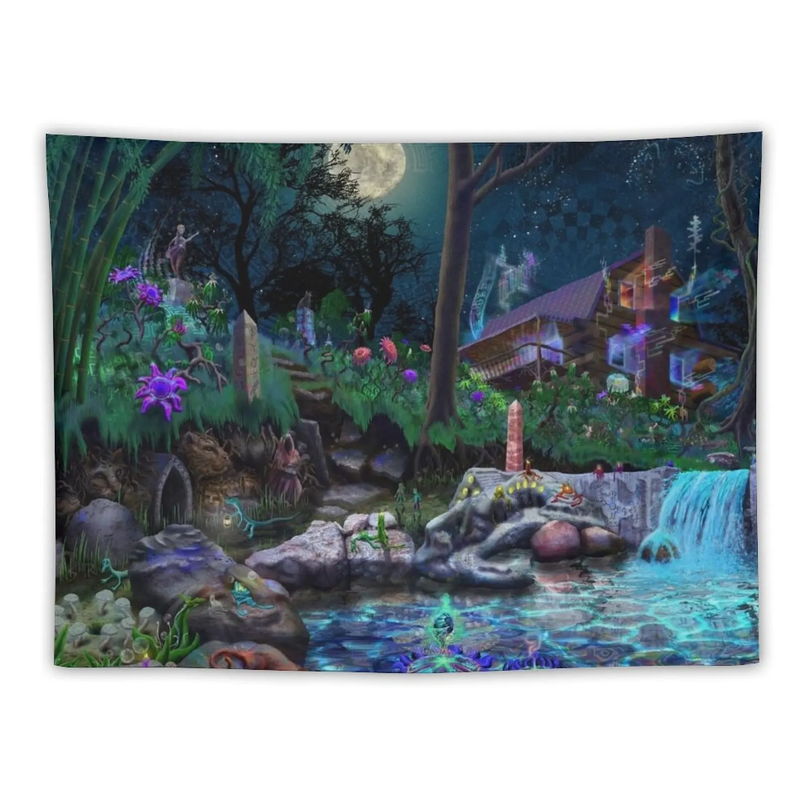 

The PsyCabin - Trippy Psychedelic Visionary Garden Tapestry Things To The Room Tapete For The Wall Home Supplies Tapestry