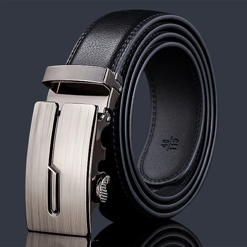 

Men's Belt Automatic Buckle Business Leather Belt - Slim Fit Dress Belt for Men, 3.5CM Width, Black Brown