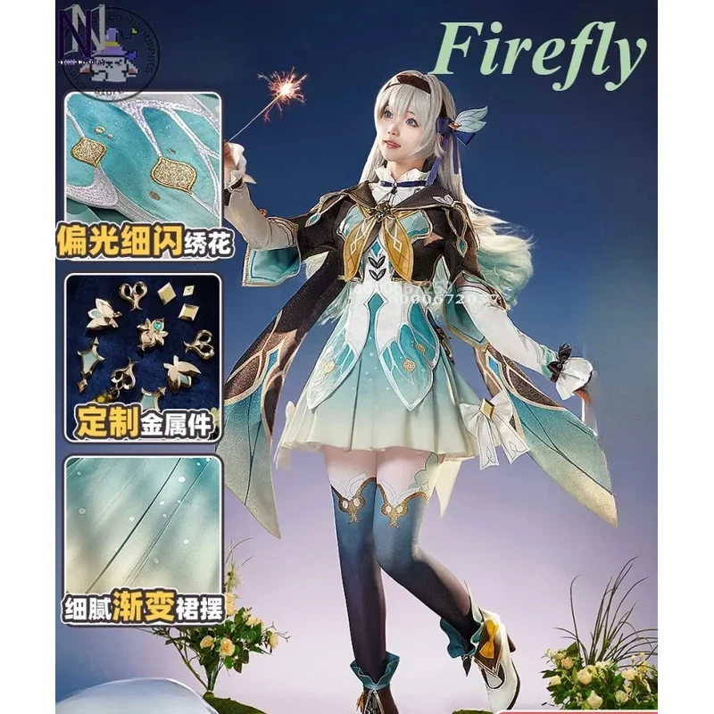 

Game Honkai: Star Rail Firefly Cosplay Costume Women's Elegant Cute Dress Christmas Halloween Carnival Party Role Play Outfit