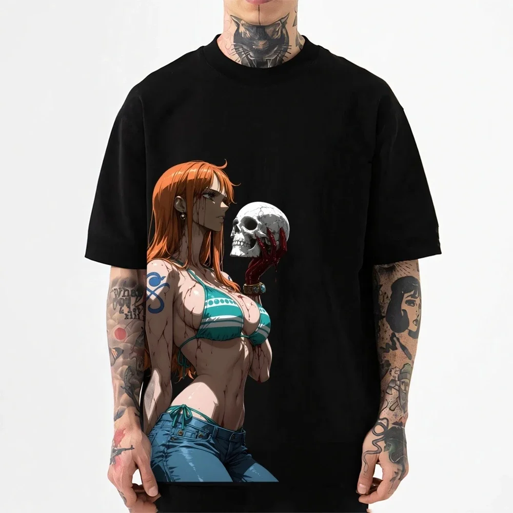 One Piece Nami Japanese Style Classic Tee High-quality Streetwear Men's Clothing Women Clothing 2026 Summer New T Shirt