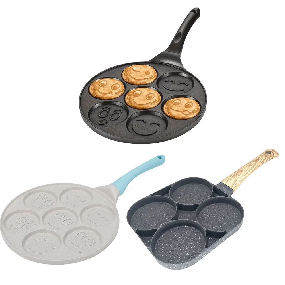 7/4 Cups Pancake Pan Egg Omelet Crepe Frying Pan Non-stick Griddle Pancake Maker Pancake Shapes Pan for Kids Breakfast