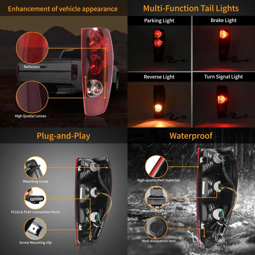 

2004-2012 Chevy Colorado GMC Canyon Tail Lights - OE Replacement with Bulbs & Harness