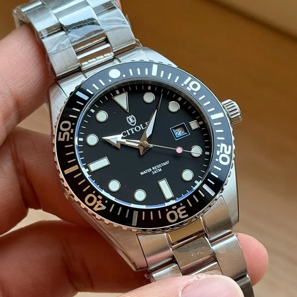 

CT2002G Vintage Watch with Miyota 2115 Movement Stainless Steel Case Sapphire Crystal Business Wristwatch with Date Feature