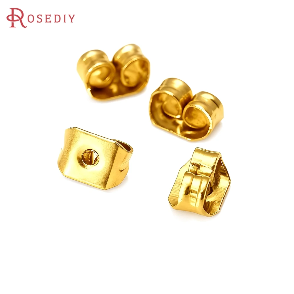 18K Gold Color Butterfly Heart Shape Stud Earring Back Stopper High Quality Diy Jewelry Making Supplies Accessories for Women