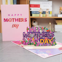 3D Happy Mother's Day Greeting Card Flower Blessing Card Pop-up With Envelope Best Mom Forever Card For Mom Birthday Gifts