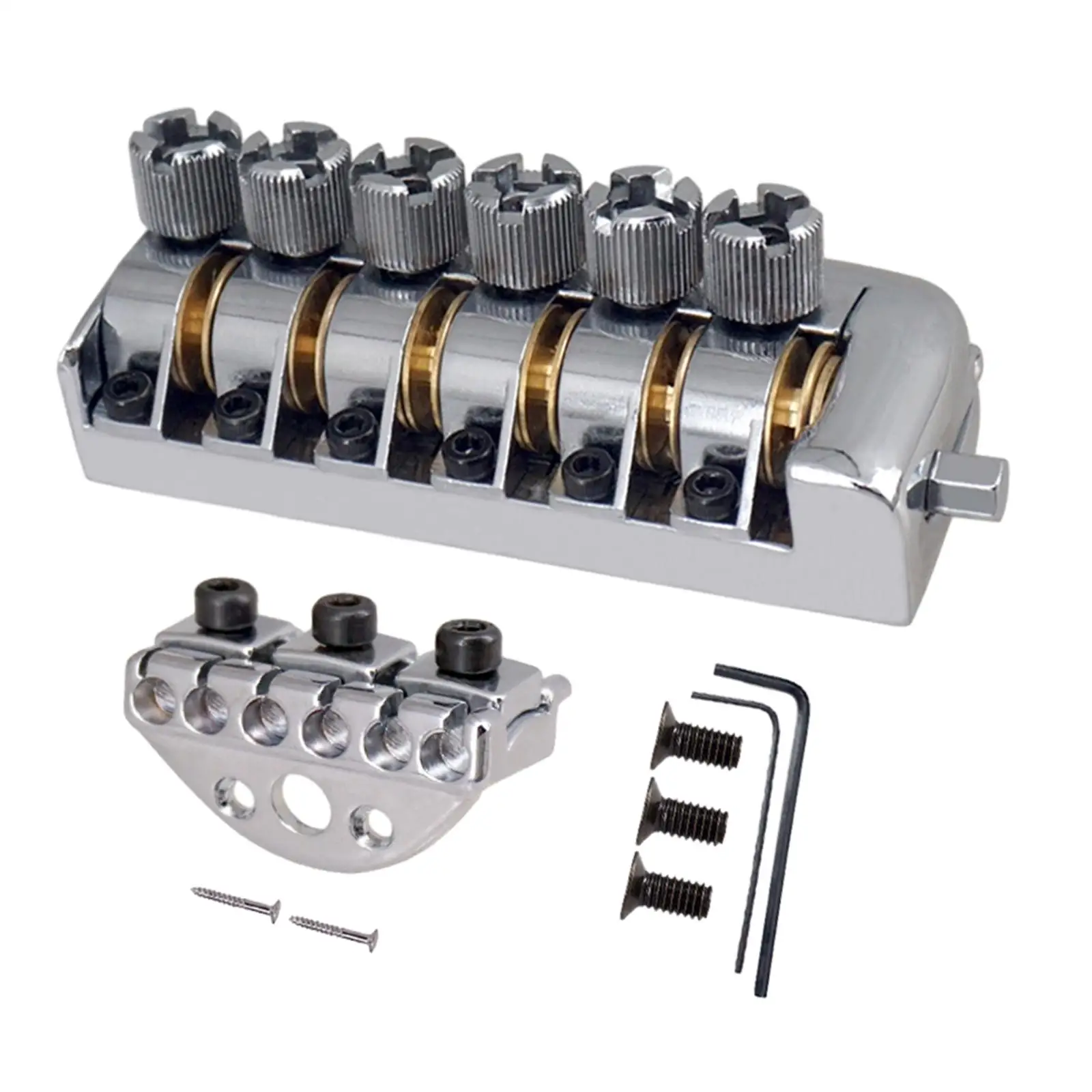 

Electric Guitar Bridge Roller Saddle Tailpiece Zinc Alloy Mounting Posts DIY Music Instrument Replacement for Headless Guitar