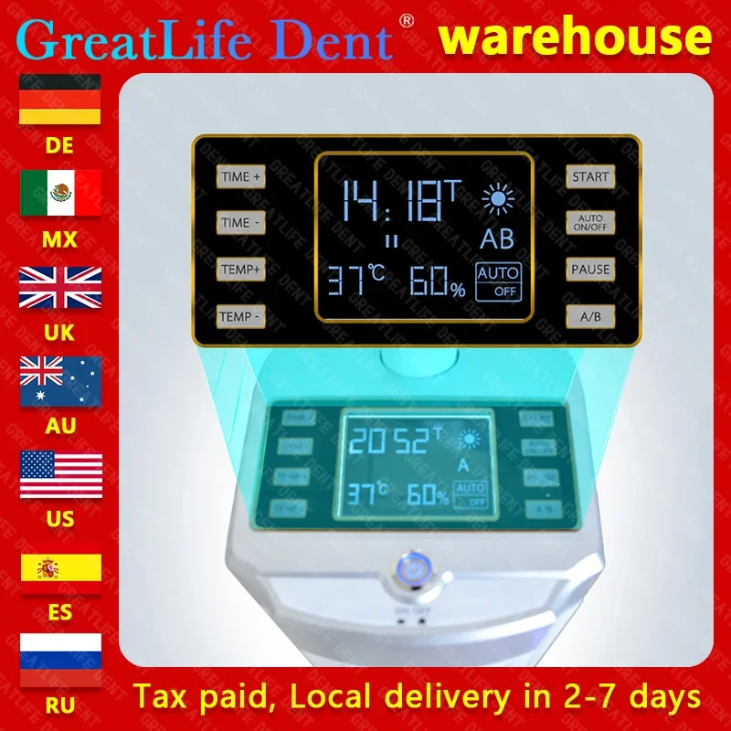 GreatLife Dent 60W blanqueamiento Dental para salón máquina de lejía Dental Led azul con 12 Uds luz azul fría y función de Control de Sensor