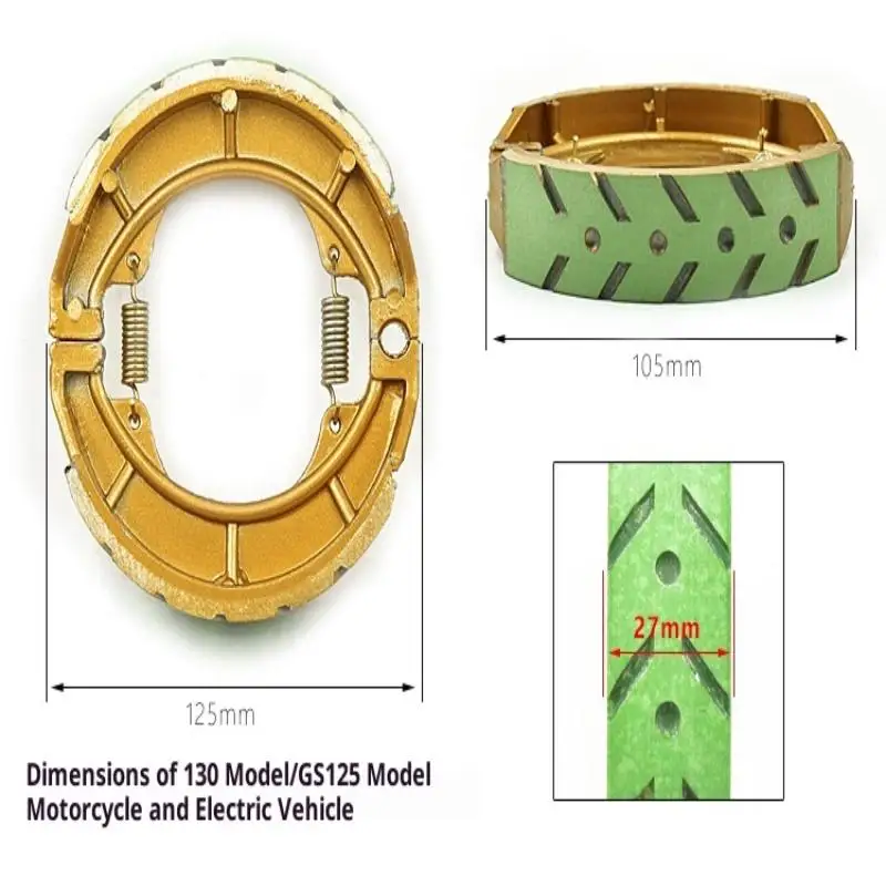Motorcycles Brake Shoes Drum Brake Pad Block CG125/110 GS125/130 For Electric Scooter Moped ATV Wear-resistant Replacement Parts