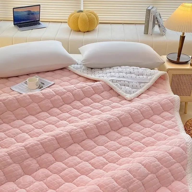 Winter Thick Warm Soft Mattress Toppers Japanese Luxury Bed Sheet Thin Tatami Mat Double Bedspread Fold Non-slip Mattress Cover