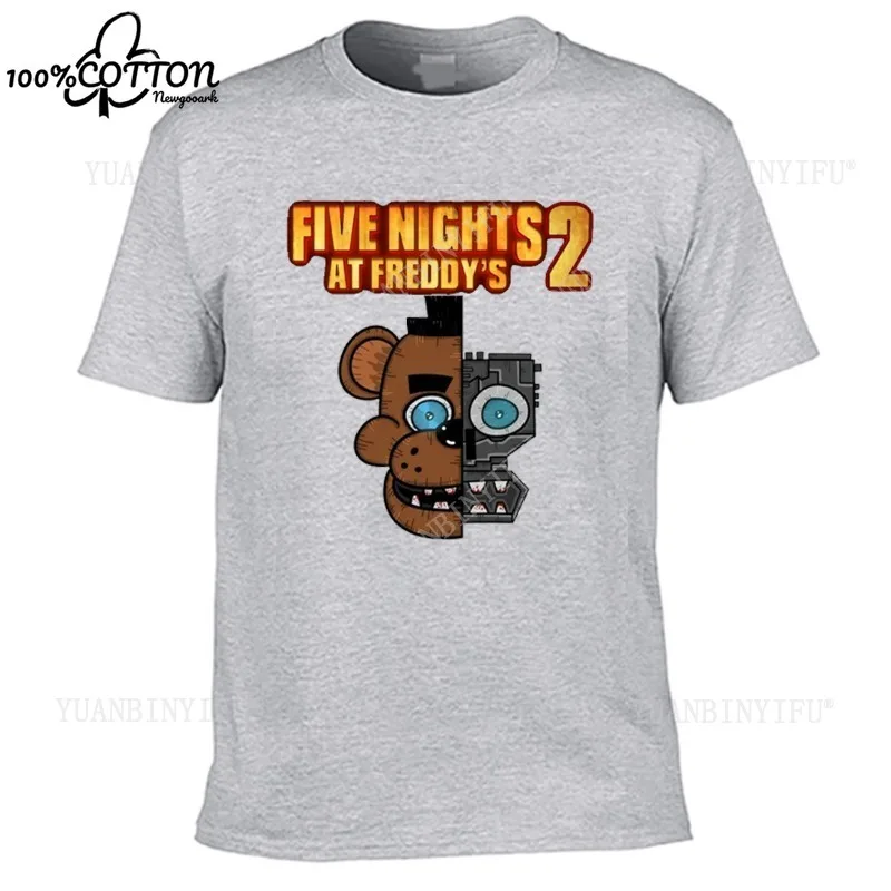 تي شيرت Fnaf 2 Animatronics تي شيرت قطني للجنسين مطبوع عليه Diy تي شيرت رائع خمس ليال أزياء الشارع #4