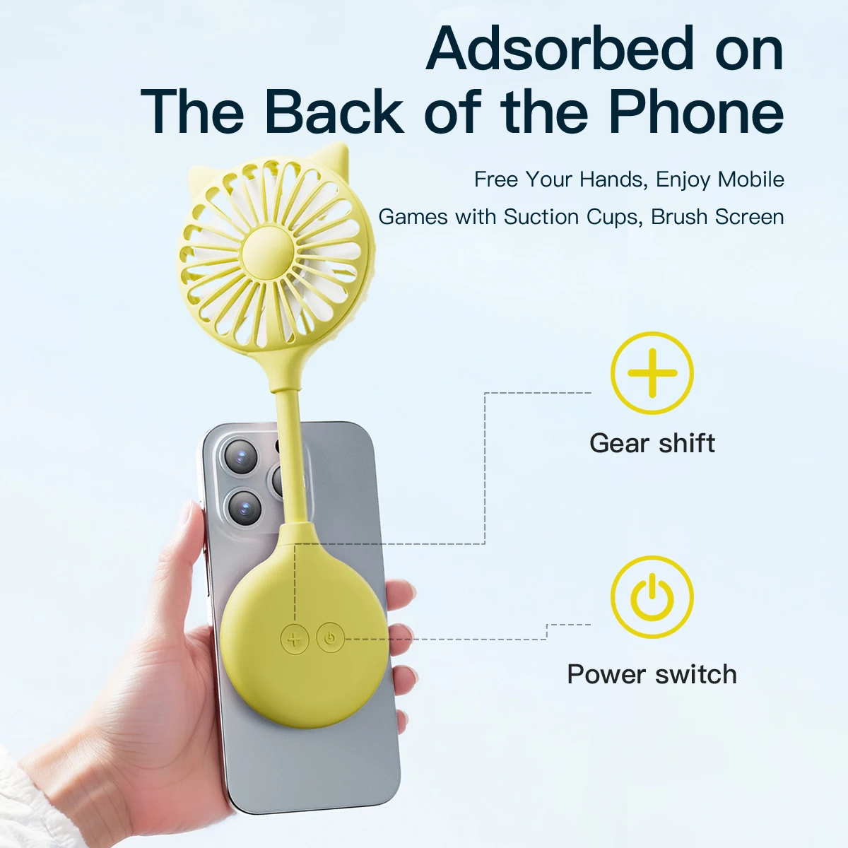 Mini Small Fan Handheld Portable Large Suction Cup Folding Silent Lazy Student Desktop Battery Life USB Charging Portable Fan