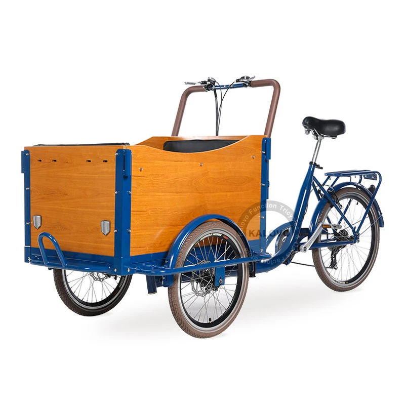 Good Quality Dutch Fmaily Cargo Bike E Version School Bikes With Seats And Safety Belt For Kids