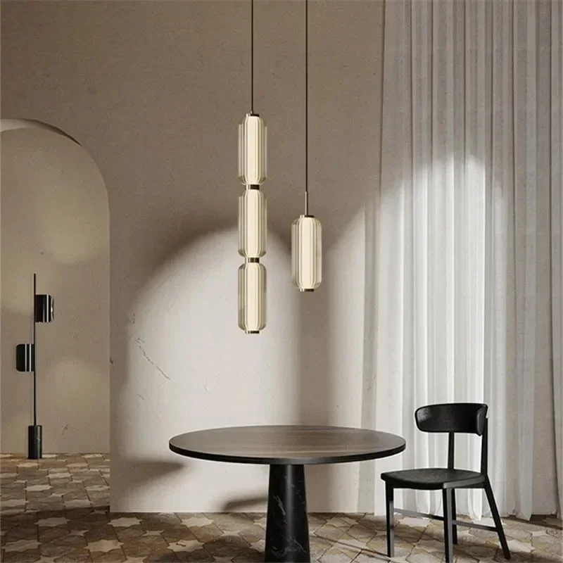 Aromas pendant light minimalist long glass staircase light American retro Restaurant light foyer exhibition hall Artistic lamp