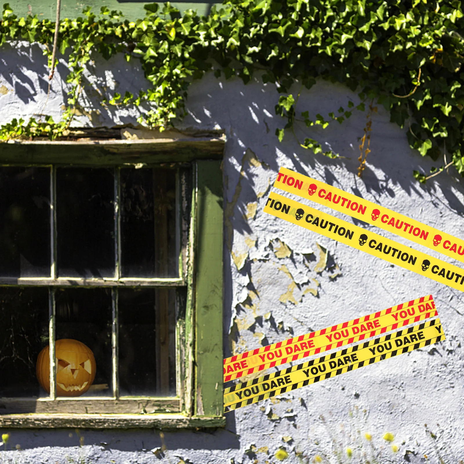 4 قطعة أشرطة تحذير الهالوين متينة وخفيفة الوزن لتزيين احتفالي بار Ktv دعائم منزل مسكون خط تحذير لوازم الحفلات #6