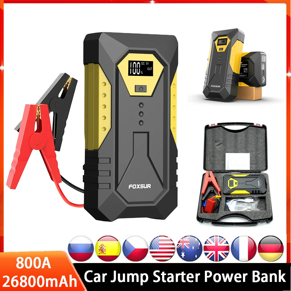 26800mAh Car Jump Starter Power Bank 12V Portable Car Battery Booster Charger Starting Device Petrol Diesel Car Starter Buster