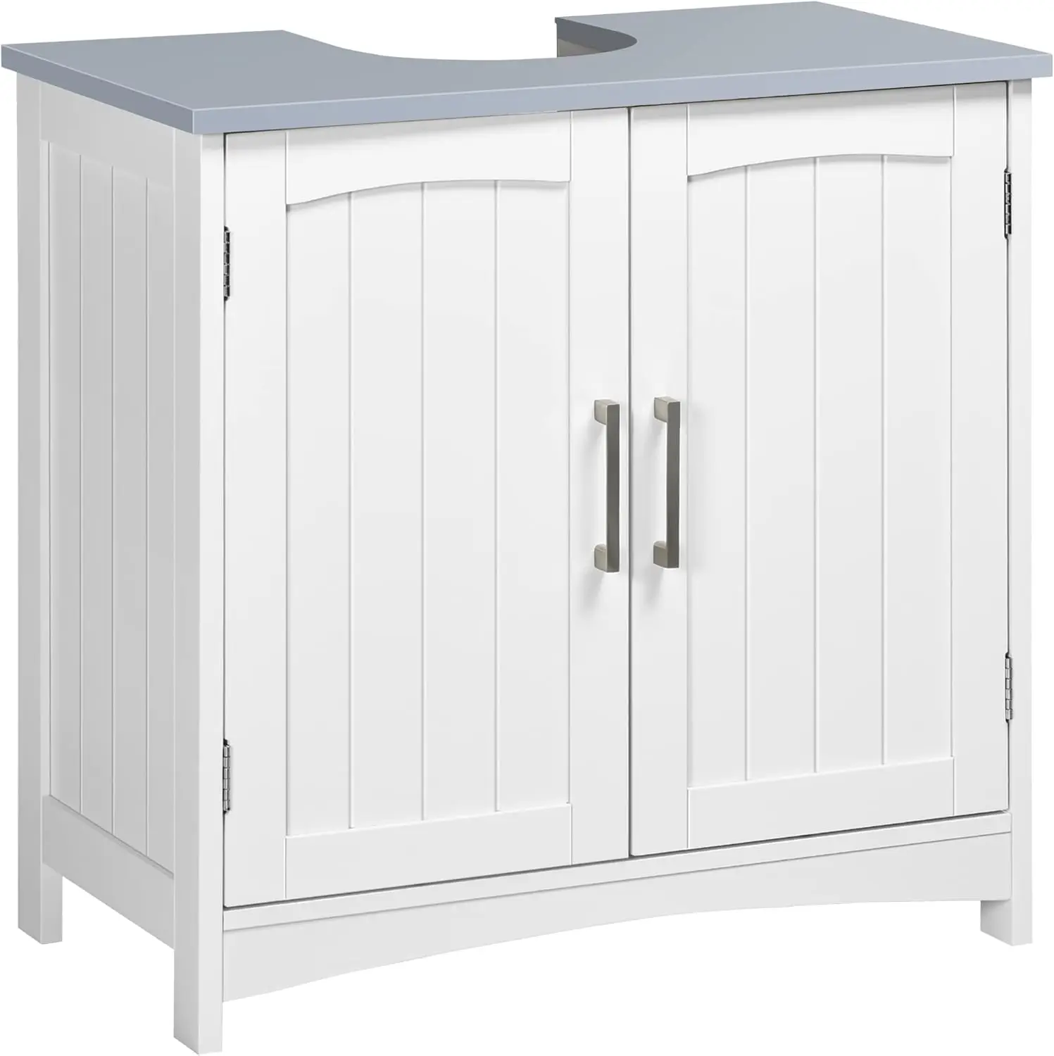 

Pedestal Sink Cabinet, Under Sink Cabinet with Double Doors, Modern Bathroom Vanity Cabinet with Adjustable Shelves, White