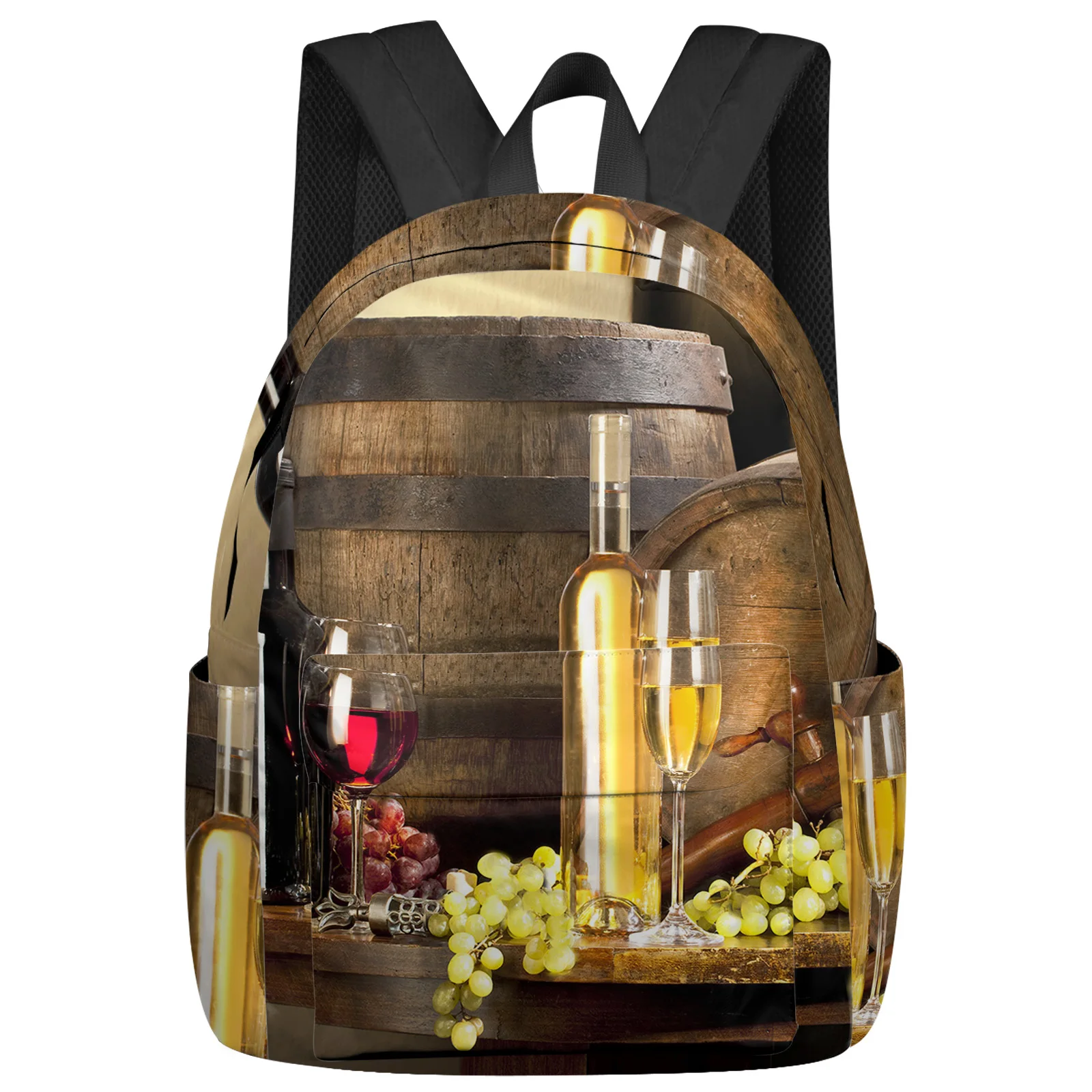 

Wine Glass Wine Fruit Barrel Feminina Backpacks Teenagers Student School Bags Laptop Backpack Men Women Female Travel Mochila