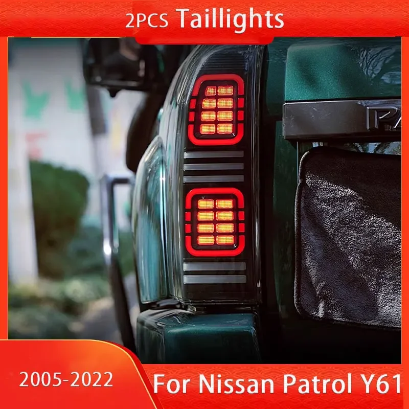 

Автомобильные аксессуары, светодиодные задние фонари для Nissan Patrol Y61 2005-2022, задний фонарь Nissan Patrol Y61, замена двух частей, высокое качество