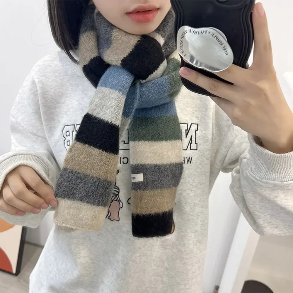 

Warm Wrap Rainbow Stripes Scarf Letter Embroidery Apparel Accessories Korean Style Scarf Bandana Pashmina Luxury Brand