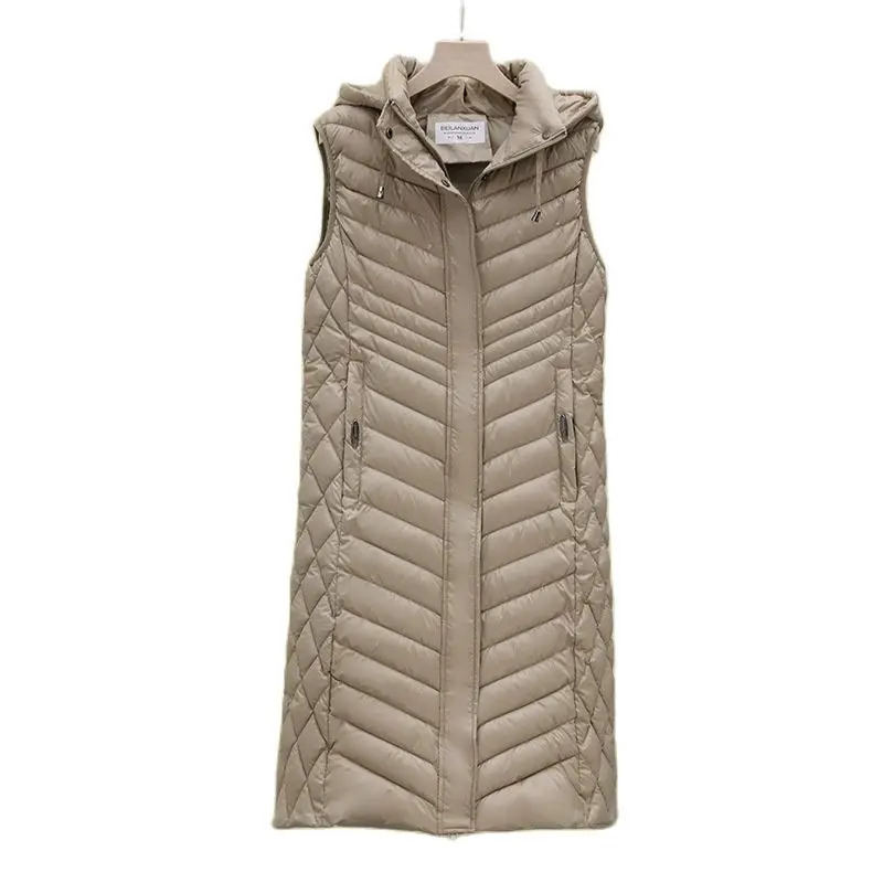 Ultra Light Slim Down Cotton Vest Coat Women Autumn Winter Hooded Thin Jacket Windproof Female Waistcoat Sleeveless Jacket Tops