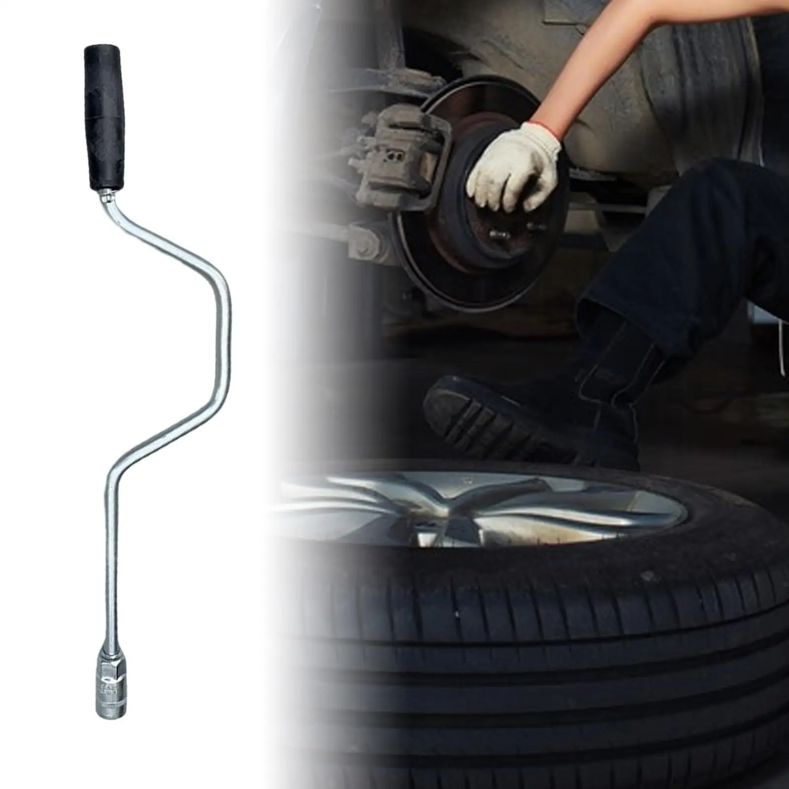 Metal Jack Handle Crank Tool Soft Comfortable Handle Auto Repair Tool Lift Rod Tire Wheel Jack Wrench for Truck Garage Tool