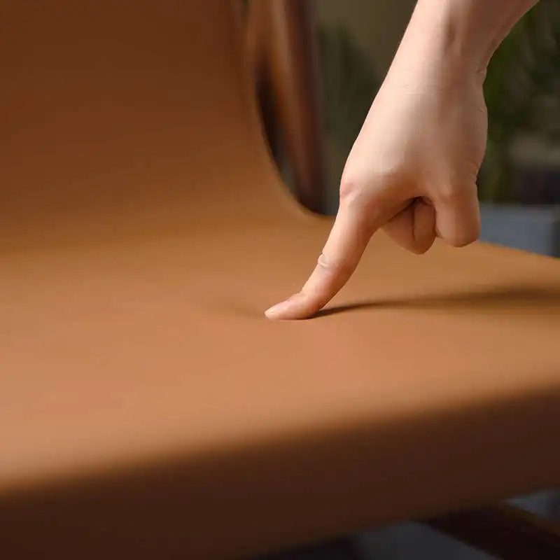 Luxury Saddle Leather Dining Chair Solid Wood Nordic Style Home Backrest