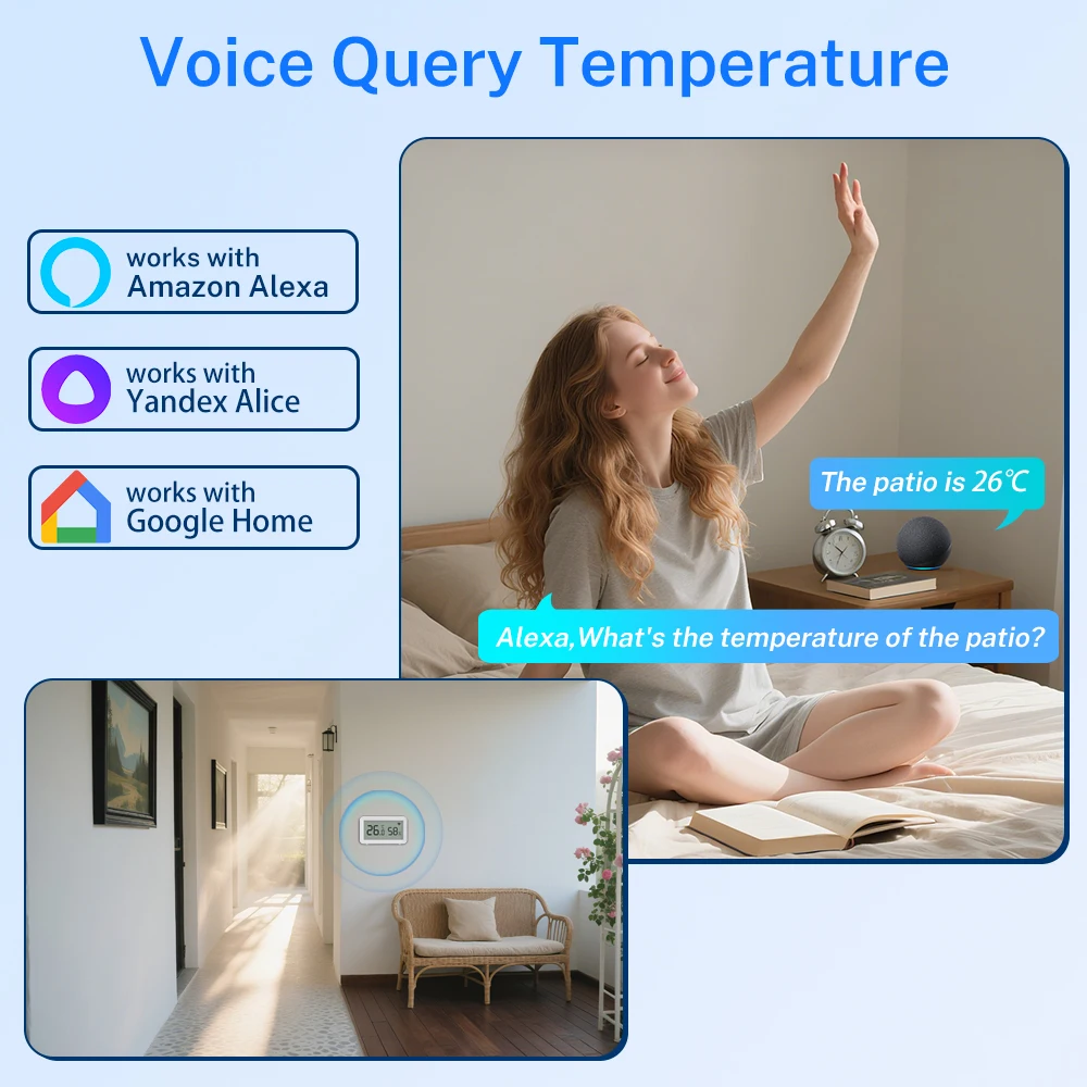 Tuya Zigbee/WIFI Hygrometer Thermometer Temperature Humidity Sensor Detector Smart Life Remote Control Support Alexa Google Home image 5