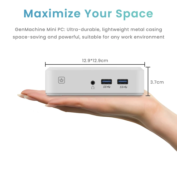 GenMachine مضيف الكمبيوتر Ryzen R5-3550H ضوء اللون نموذج مكتب والمنزل 4K عالية الوضوح كمبيوتر صغير 8GB/16GB/32GB 256/512/1T/2T