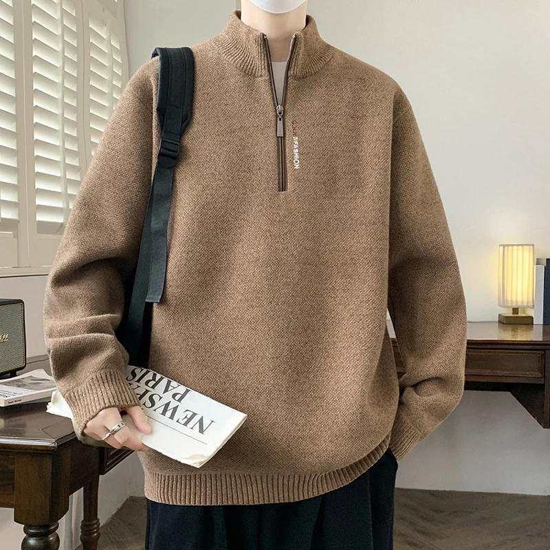 

Бархатный бархатный воротник-стойка с фетровым воротником плюс бархатный толстый свитер, зимний кашемировый теплый шерстяной свитер