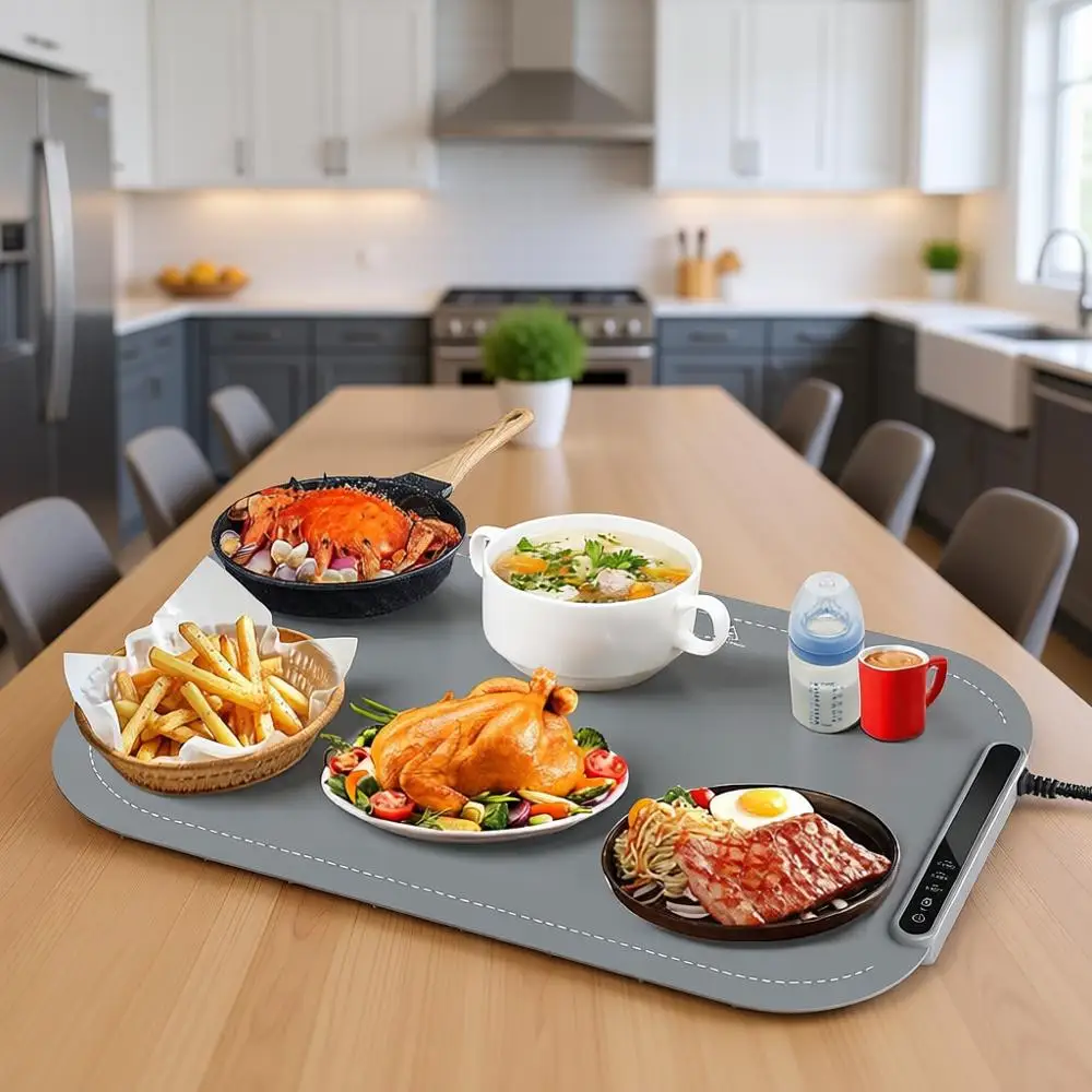 

Электрический подогреватель для еды с 3 режимами температуры, быстрый нагрев по всей поверхности, складной и портативный, универсальный подогреватель для вечеринок
