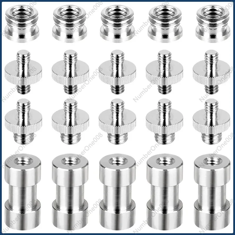 20PCS Camera Screw Set 1/4 to 1/4, 1/4 to 3/8 Screw Adapter Converter Threaded Screws Adapter Spigot Screw Mount Set