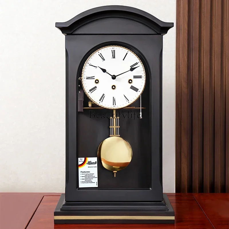 

Solid wood clock living room hall retro decorative clock European machinery