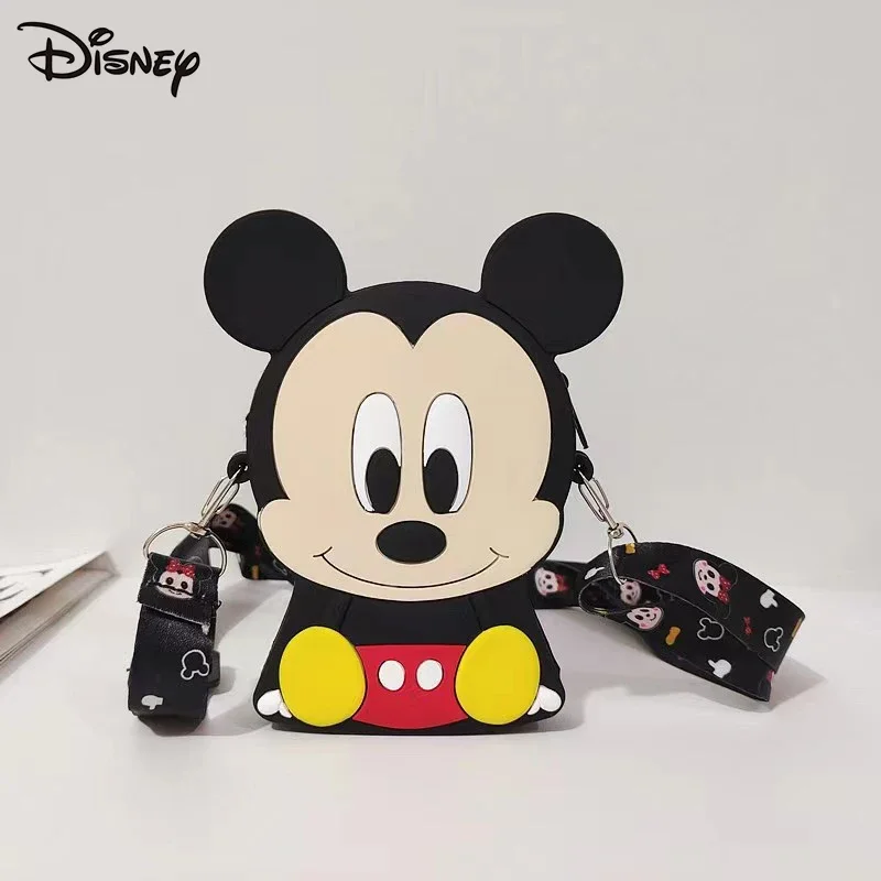 Kawaii Disney Shoulder Bag anime Mickey Minnie Donald Duck Cartoon Mini Coin Purse Silica Gel Shoulder Bag Girls Birthday Gifts