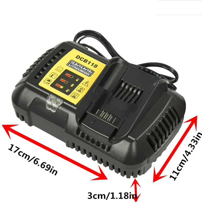 4.5A fast battery charger DCB118 for Dewalt Li-ion Battery 14.4V 18V 20V DCB180 DCB181 DCB200 DCB203 DCB205 DCB115 DCB105 DCB140