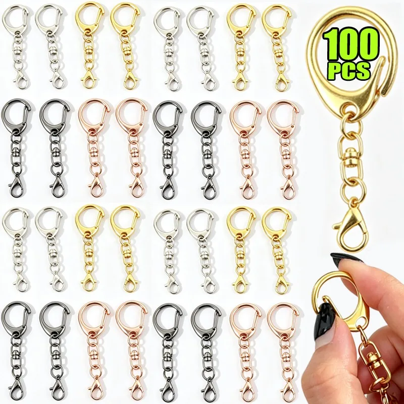 DIY Lobster Clasp Keychain Bracelet DIY Handmade Keyring Jewelry Making Craft Supplies Accessories Charm Pendant Findings Beads