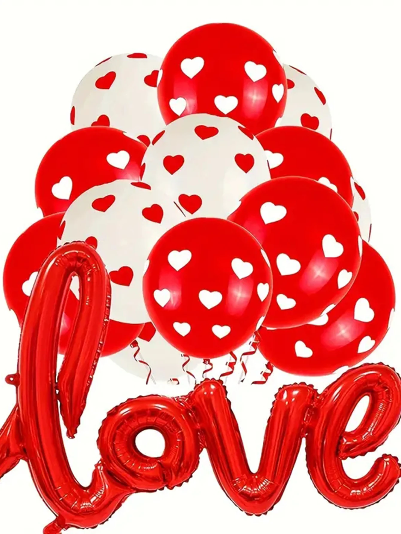 21 stücke 12 zoll Druck Herz Latex Ballons set Verbindung Liebe Folie Ballon Hochzeit Dekor Valentinstag Dekorationen