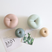 1PC Nordic Modern High Quality Macaron Ceramic Apple Figurine Crafts TV Cabinet Home Soft Decoration And Fruit Art Displays Gift