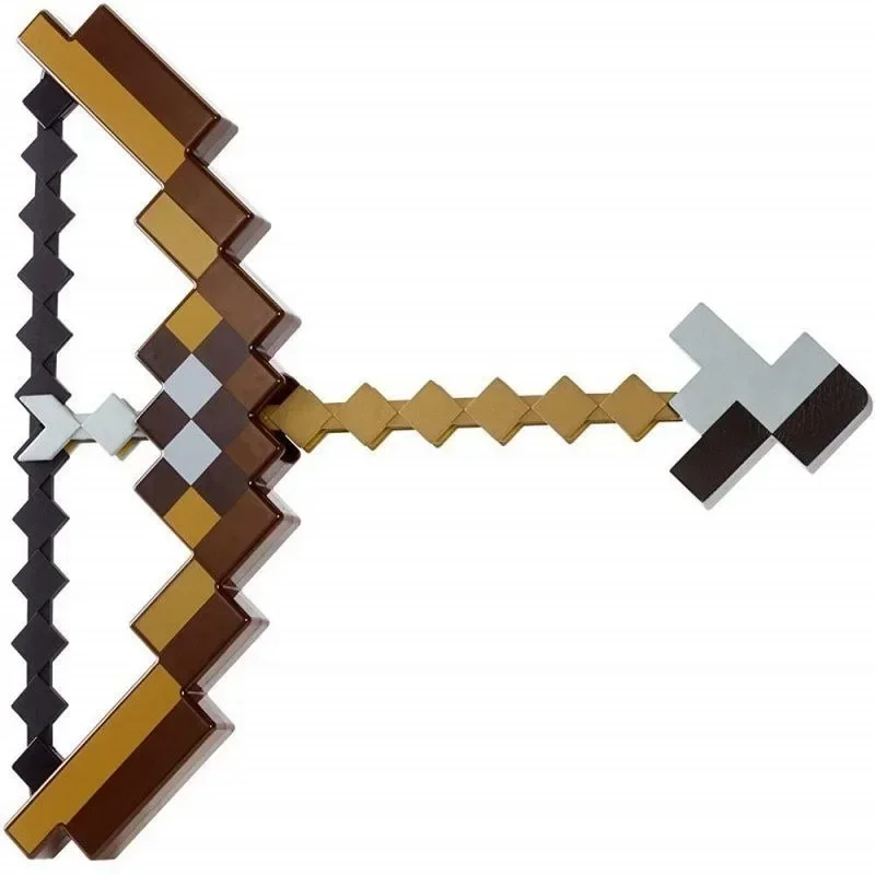 MineCrafton القوس السهم لعبة لعبة النار الاطفال تأثيري حفلة بكسل الرماية مضحك البلاستيك سلاح الأطفال بنين ألعاب بنات الهدايا