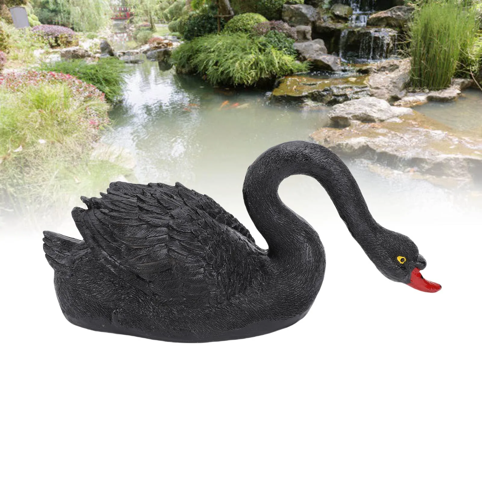 

Resin Swan Figurine Floating Simulation Swan Statue For Garden Pond Realistic Garden Animal Sculpture Ornament White