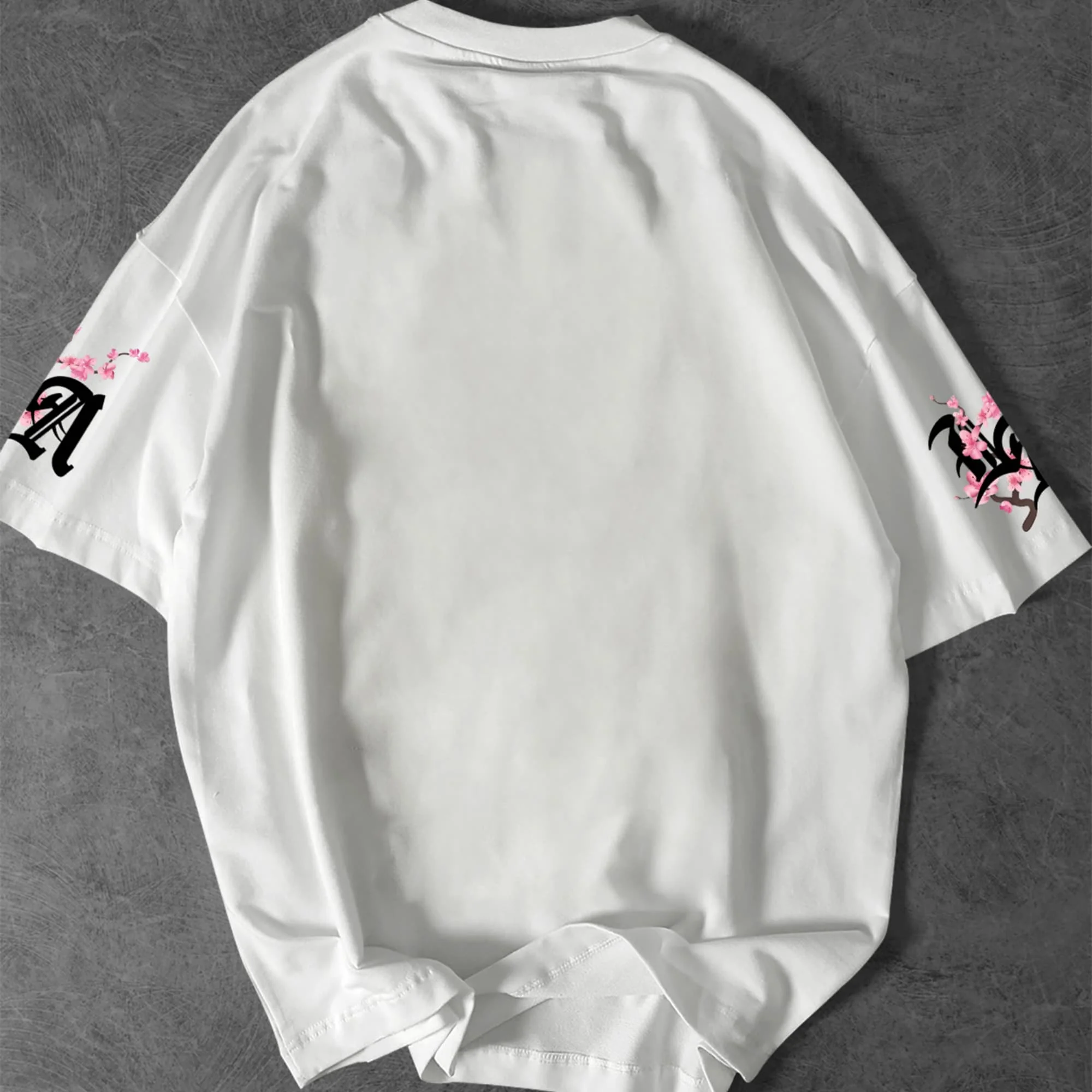 Streetwear Style Casual T-shirts For Men Featuring Print Number 23 Combined With Cherry Blossom Dragon PatternsVersatile Casual