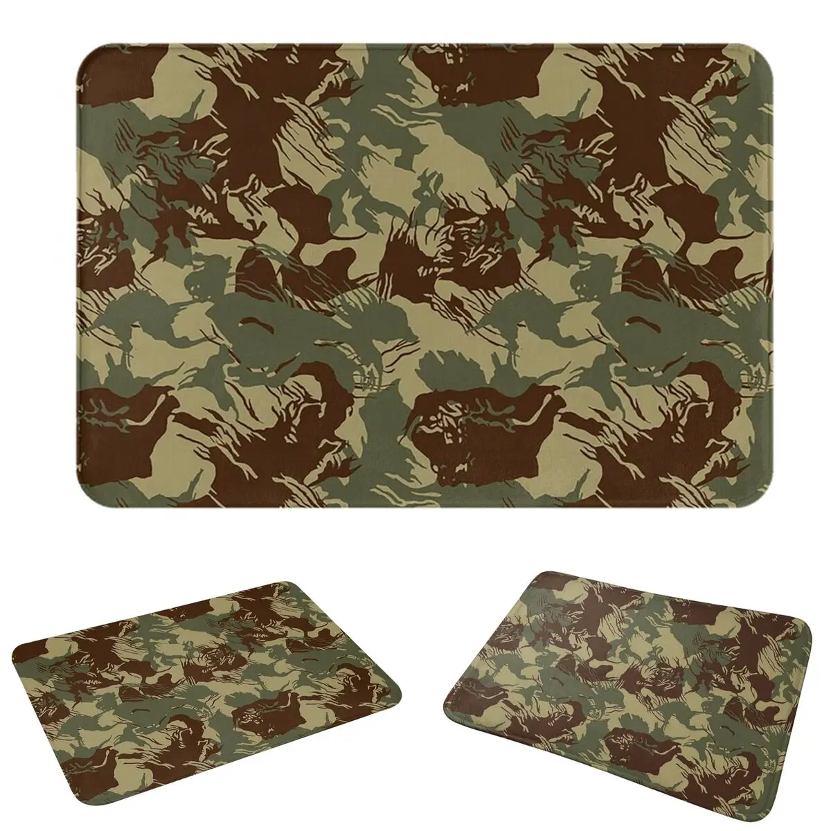 Rhodesian Brush Stroke Camouflage Non-slip Doormat Floor Mat Cushion Carpet Rug for Kitchen Entrance Home Balcony Footpad Mats