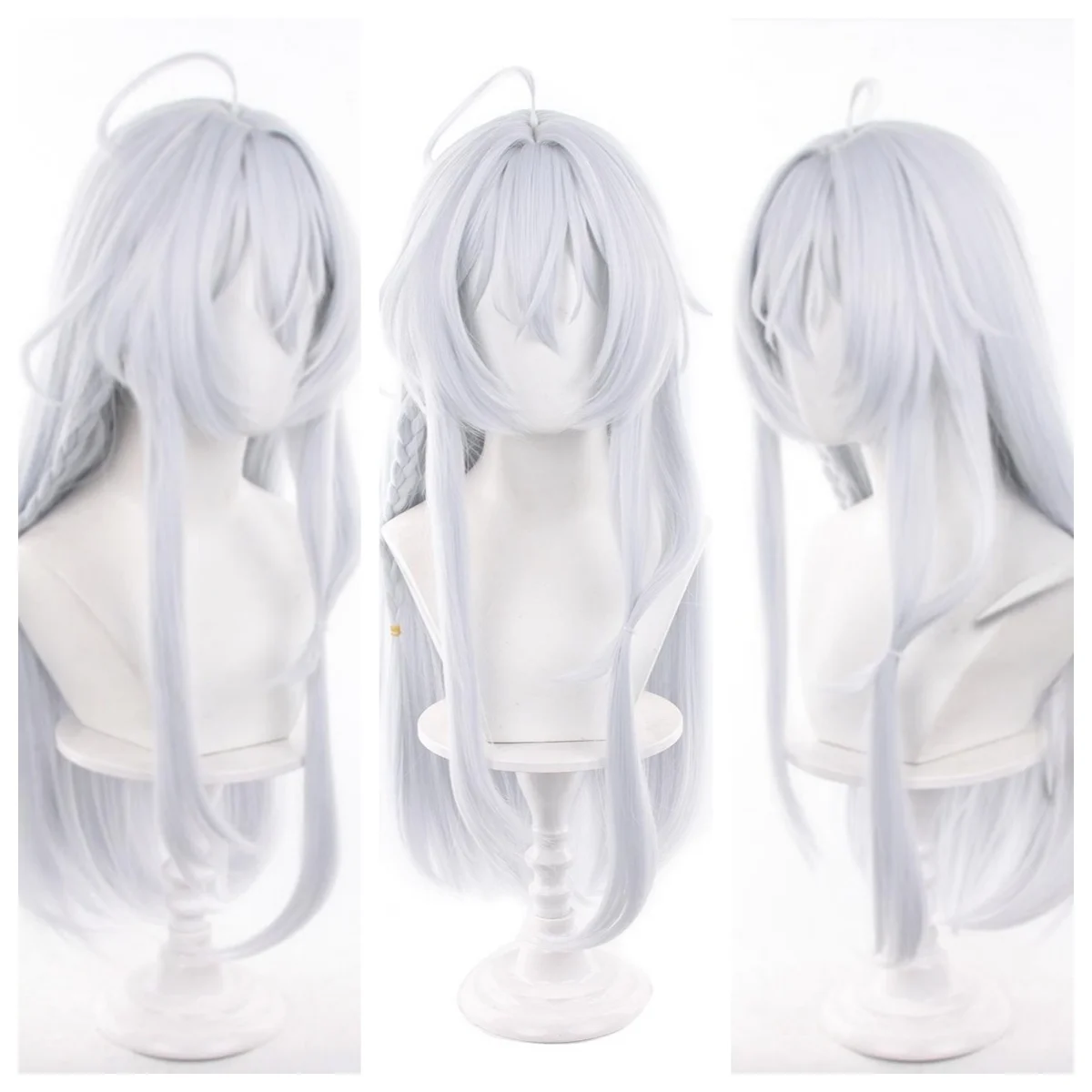 

Anime Elaina Cosplay Wig Grey Long Silver White Women Hair Heat Resistant Halloween Wigs + Wig Cap