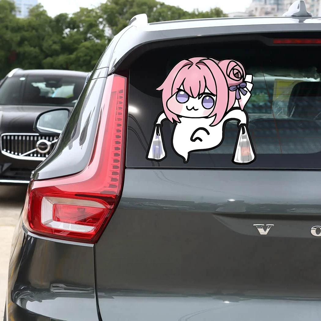 ملصق سيارة Doro Pink Kawaii - ملصق فينيل مقاوم للماء لديكور نافذة الكمبيوتر المحمول التلقائي، تصميم جمالي لطيف ياباني مضحك #3