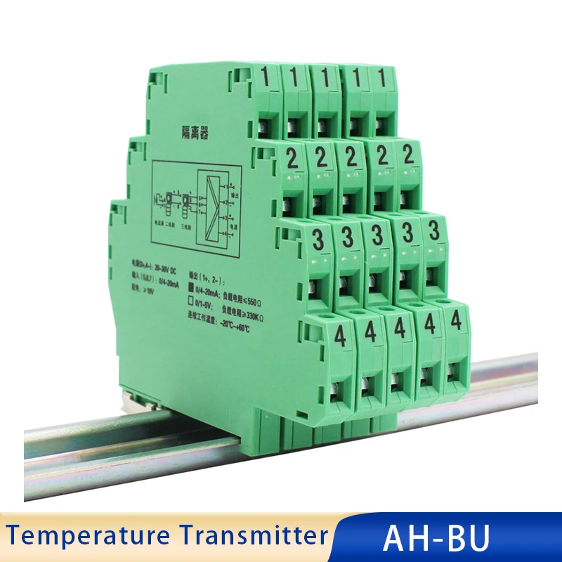 Pt1000 Thermocouple Transmitter Isolator K Type Thermal Resistance Temperature Signal Converter 4-20ma Rtd signal Isolator 0-5V