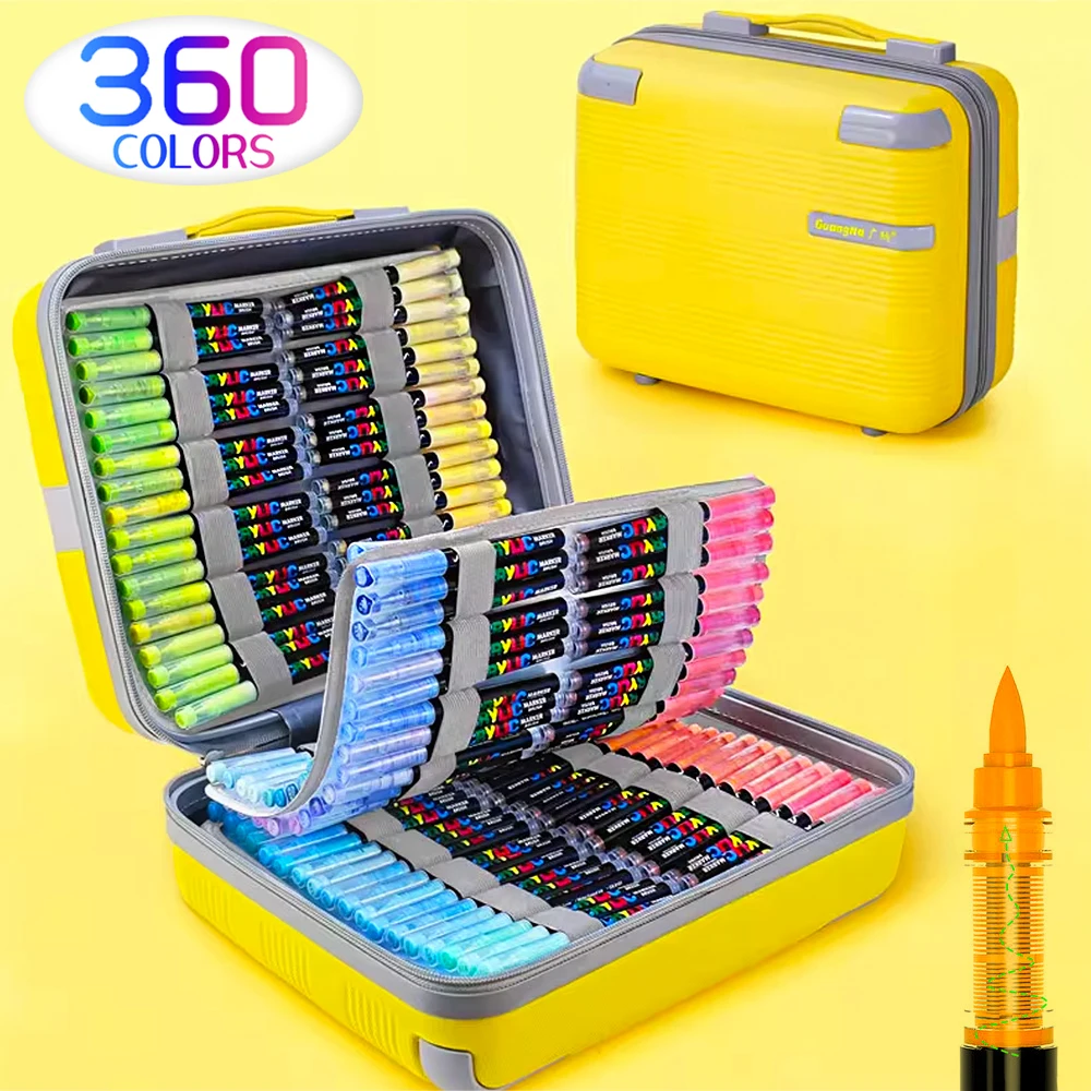 

360 Colors Acrylic Paint Pens Markers Brush Tip Paint Markers for Rock Painting Wood Canvas Stone Christmas Gift DIY Crafts