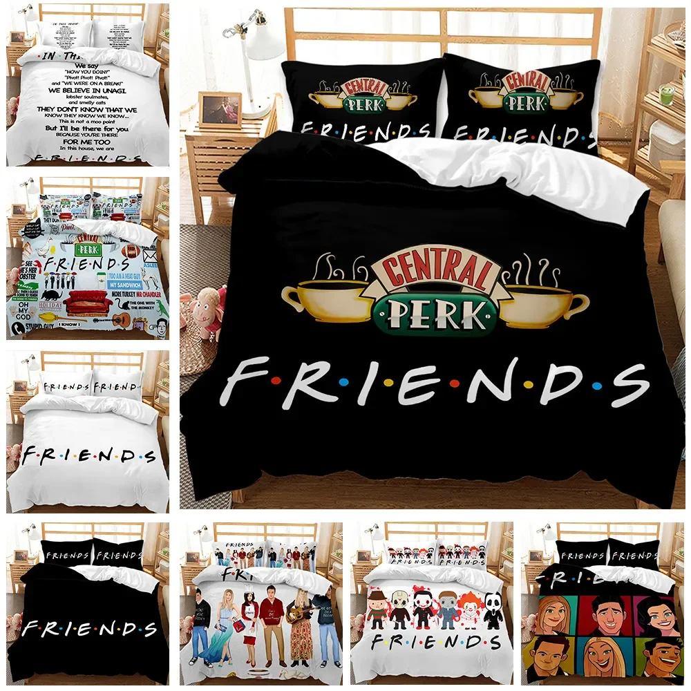 

Friends Forever Bedding Duvet Cover With 2 Pillows Simple Style Bedding Set Relaxed Soft Queen Size Modern Home Pattern Style