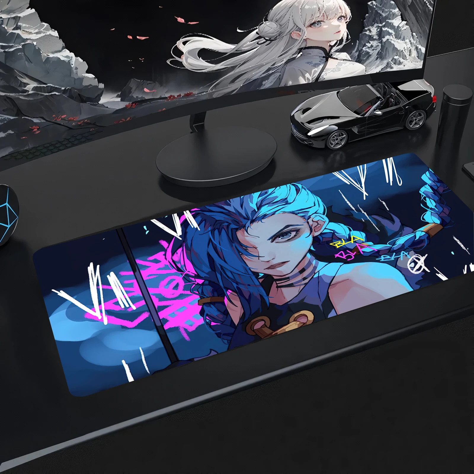 Anime Arcane LOL Jinx Large Size No-slip Rubber Mouse Pad XXL Computer Gaming Accessories Keyboard Desktop Decor Mat for Offices