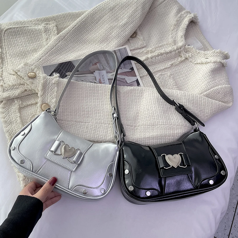 بو الجلود حقيبة أنيقة حقائب سعة كبيرة المرأة حقيبة كتف يومية حزام قابل للتعديل Y2K بلون حقيبة ساعي